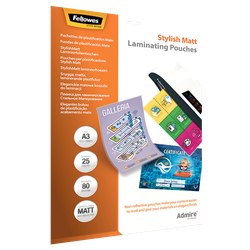 FELLOWES Pack de 25 Fundas de Plastificar Mate 80 micras A3 5602201