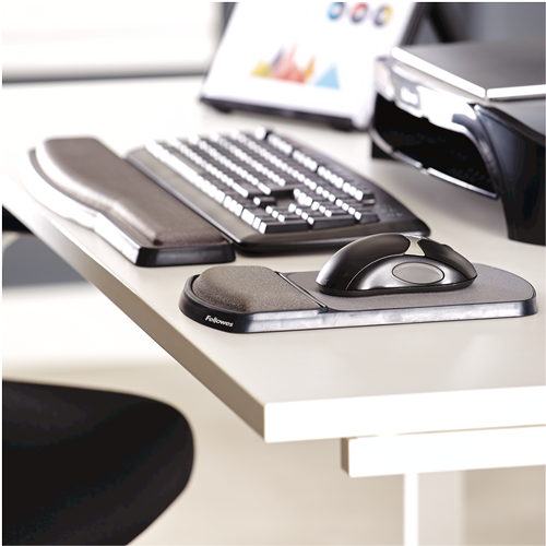 FELLOWES Reposamuñecas teclado ajustable Premium gel Grafito 9374201