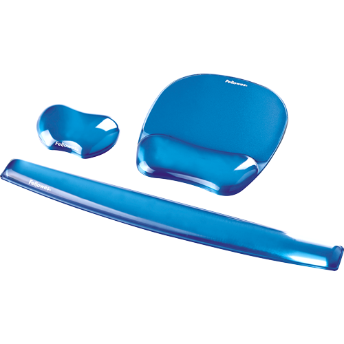 FELLOWES Reposamuñecas teclado gel Crystal® Azul 9113709