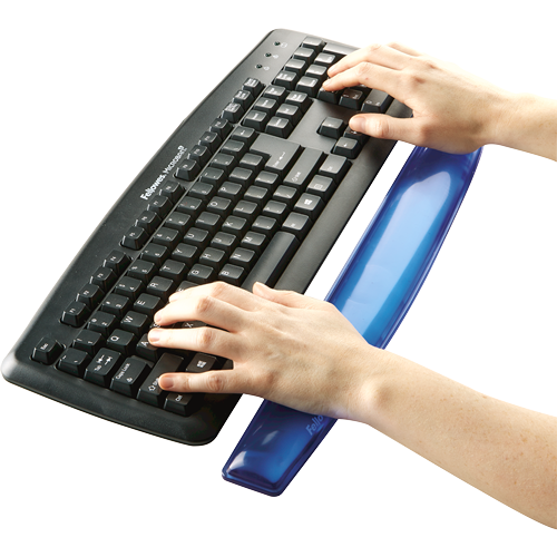 FELLOWES Reposamuñecas teclado gel Crystal® Azul 9113709
