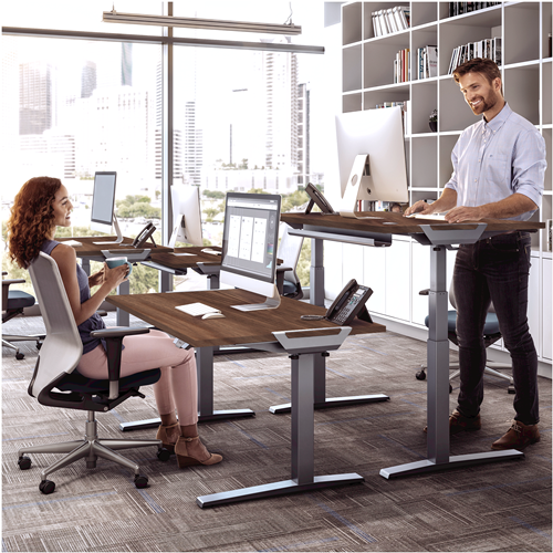 FELLOWES Tablero para mesa regulable en altura Nogal 180x80cm 9871401
