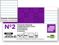 Ficha Liderpapel Rayada Nº2 75 X 125Mm Paquete de 100 180G