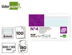 Ficha Liderpapel Rayada Nº4 125X200Mm Paquete de 100 180G