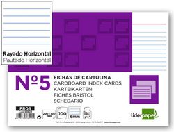 Ficha Liderpapel Rayada Nº5 160X220Mm Paquete de 100 180G