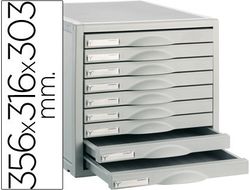 Fichero cajones de sobremesa 356x316x303 mm 9 cajones color gris