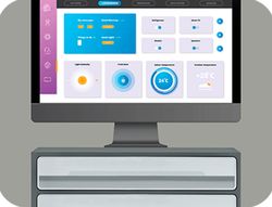 Fichero cajones de sobremesa cep moov up reciclado 80% 2 cajones color gris 275x369x146 mm