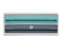 Fichero cajones de sobremesa cep moov up reciclado 80% con cerradura 2 cajones color azul/gris 275x369x146 mm