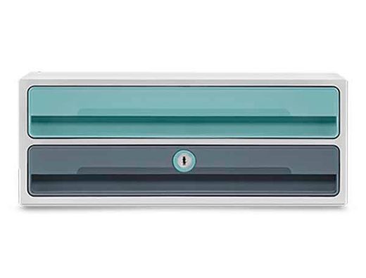 Fichero cajones de sobremesa cep moov up reciclado 80% con cerradura 2 cajones color azul/gris 275x369x146 mm