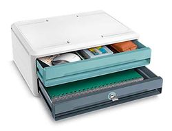 Fichero cajones de sobremesa cep moov up reciclado 80% con cerradura 2 cajones color azul/gris 275x369x146 mm