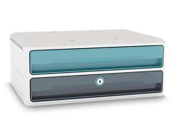 Fichero cajones de sobremesa cep moov up reciclado 80% con cerradura 2 cajones color azul/gris 275x369x146 mm
