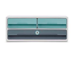 Fichero cajones de sobremesa cep moov up reciclado 80% con cerradura 3 cajones color azul/gris 275x369x146 mm