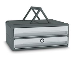 Fichero cajones de sobremesa cep moov up reciclado 80% con cerradura reciclado 80% 2 cajones color gris