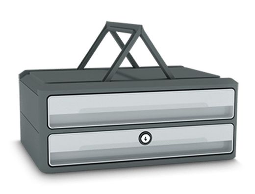 Fichero cajones de sobremesa cep moov up reciclado 80% con cerradura reciclado 80% 2 cajones color gris