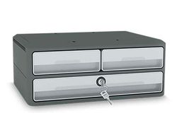Fichero cajones de sobremesa cep moov up reciclado 80% con cerradura reciclado 80% 3 cajones color gris