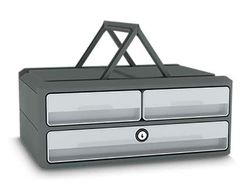 Fichero cajones de sobremesa cep moov up reciclado 80% con cerradura reciclado 80% 3 cajones color gris