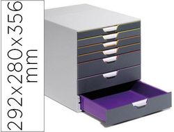 Fichero Cajones de Sobremesa Durable Varicolor Apilables 7 Cajones Plastico 292X280X356 Mm