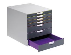 Fichero Cajones de Sobremesa Durable Varicolor Apilables 7 Cajones Plastico 292X280X356 Mm
