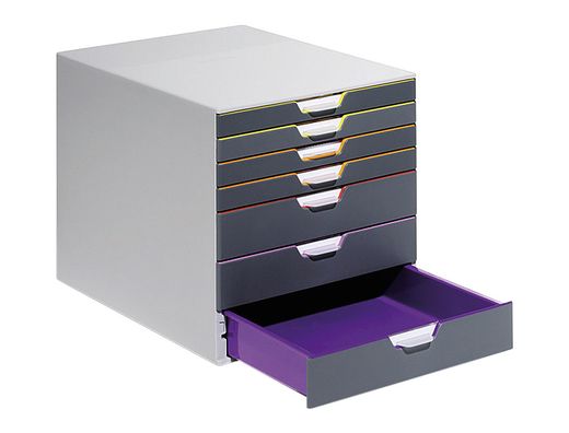 Fichero Cajones de Sobremesa Durable Varicolor Apilables 7 Cajones Plastico 292X280X356 Mm