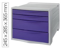 Fichero cajones de sobremesa esselte colour breeze plastico 4 cajones color lavanda