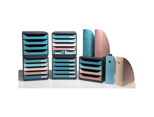 Fichero cajones de sobremesa exacompta skandi din A4+ polipropileno reciclado 6 cajones colores surtidos