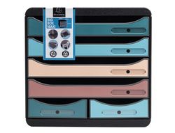 Fichero cajones de sobremesa exacompta skandi din A4+ polipropileno reciclado 6 cajones colores surtidos