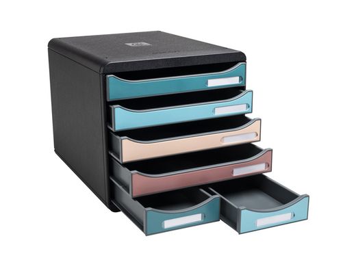 Fichero cajones de sobremesa exacompta skandi din A4+ polipropileno reciclado 6 cajones colores surtidos