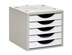Fichero cajones de sobremesa q-connect 5 cajones color blanco opaco 270x340x260 mm