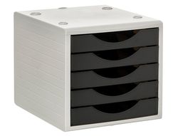 Fichero cajones de sobremesa q-connect 5 cajones color negro opaco 270x340x260 mm