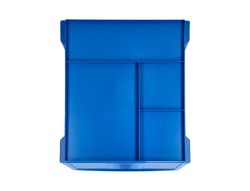 Fichero cajones de sobremesa q-connect bandeja organizadora superior 6 cajones color azul opaco