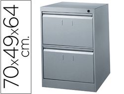 Fichero Cajones de Suelo Metalico de 2 Cajones 70Cm Alto,64Cm Prof,49Cm Anchocolor Gris N.1375
