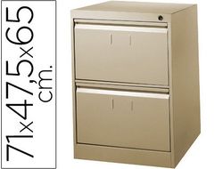 Fichero Cajones de Suelo Metalico de 2 Cajones 71Cm Alto,65Cm Prof,47,5 Anchocolor Beige N.34