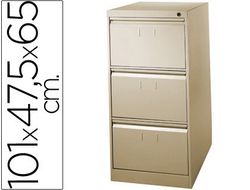 Fichero Cajones de Suelo Metalico de 3 Cajones 101 Alto,65 Prof. 47,5 Ancho Color Beige N.34