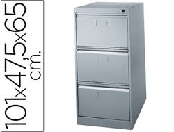 Fichero Cajones de Suelo Metalico de 3 Cajones 101 Alto,65 Prof. 47,5 Ancho Color Gris N.1375