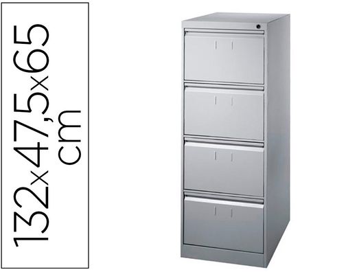 Fichero cajones de suelo metalico de 4 cajones 132cm alto,65cm prof.47,5ancho guias telescopicas antivuelco