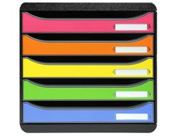 Fichero cajones sobremesa exacompta big-box plus classic iderama arlequin 5 cajones multicolores