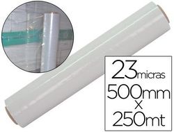 Film Extensible Manual Bobina -Ancho 500 Mm. -Largo 145 Mt Espesor 23 Micras Transparente