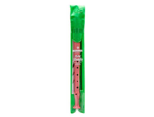 Flauta hohner 9508 color coral funda verde y transparente