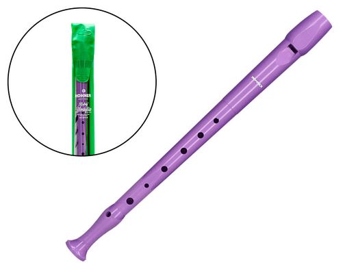 Flauta hohner 9508 color lavanda funda verde y transparente