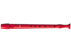Flauta Hohner 9508 Color Roja Funda Verde y Transparente