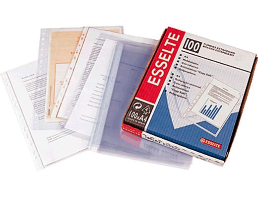 Funda Esselte estándar folio 16 taladros (100 unidades)