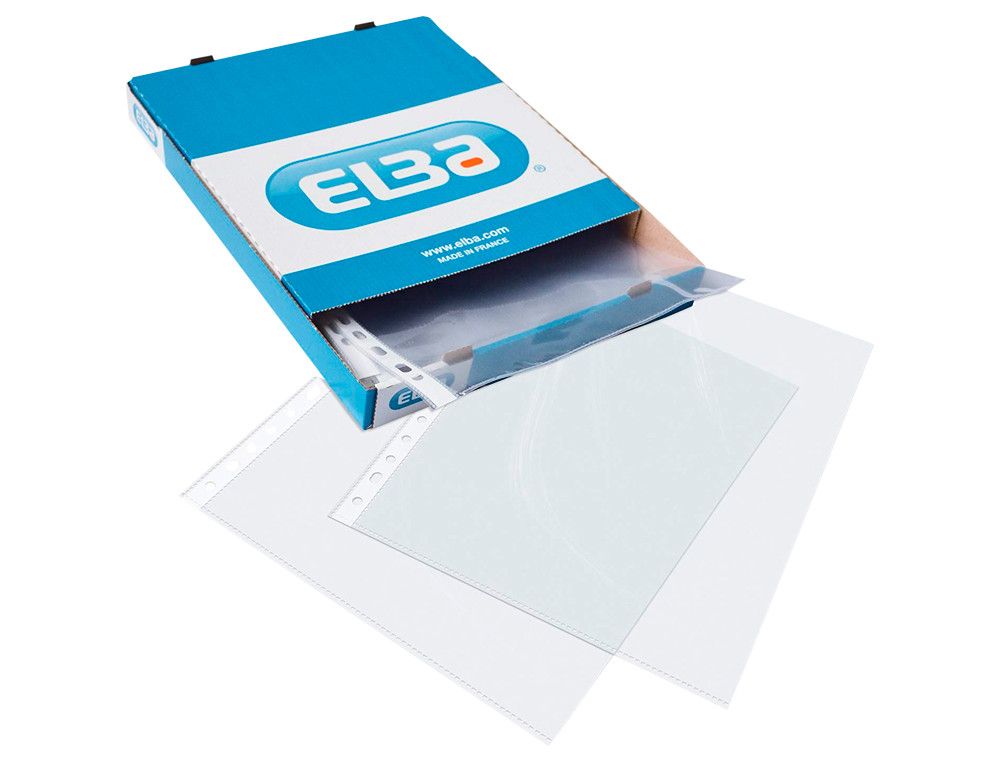 Funda multitaladro elba standard DIN A4 90 micras piel naranja caja de 100 unidades