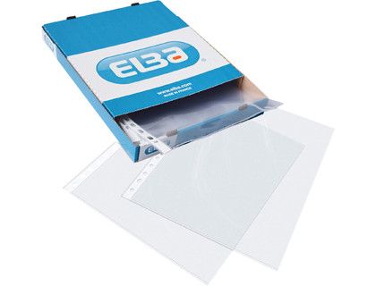 Funda multitaladro elba standard folio 70 micras cristal caja de 100 unidades