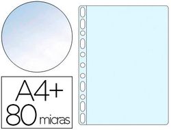 Funda Multitaladro Q-Connect A4+ 80 Mc Cristal Bolsa de 10 Unidades