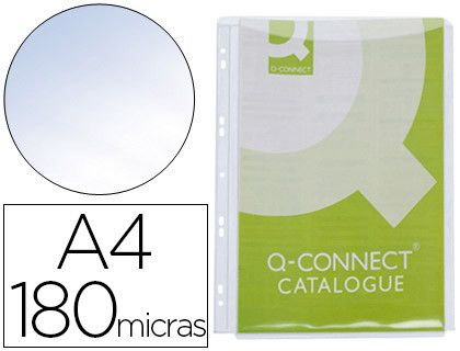 Funda Multitaladro Q-Connect con Fuelle Din A4 Pvc 180 Micras - Bolsa de 5