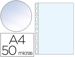 Funda Multitaladro Q-Connect Din A4 50 Mc Cristal Bolsa de 100 Unidades
