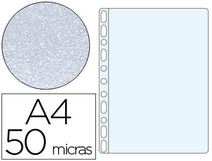 Funda Multitaladro Q-Connect Din A4 50 Mc Piel de Naranja Bolsa de 100 Unidades