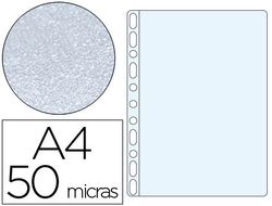 Funda Multitaladro Q-Connect Din A4 50 Mc Piel de Naranja Bolsa de 100 Unidades