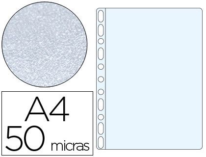 Funda Multitaladro Q-Connect Din A4 50 Mc Piel de Naranja Caja de 100 Unidades