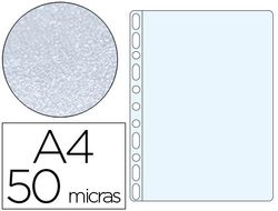 Funda Multitaladro Q-Connect Din A4 50 Mc Piel de Naranja Caja de 100 Unidades