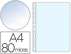 Funda Multitaladro Q-Connect Din A4 80 Mc Cristal Bolsa de 10 Unidades